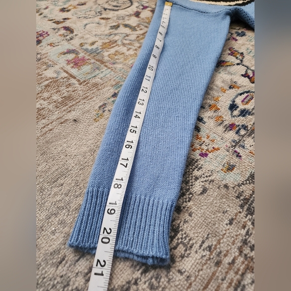 Shein Blue Knit Butterfly Women's Crop Sweater, size Medium - Picture 9 of 9